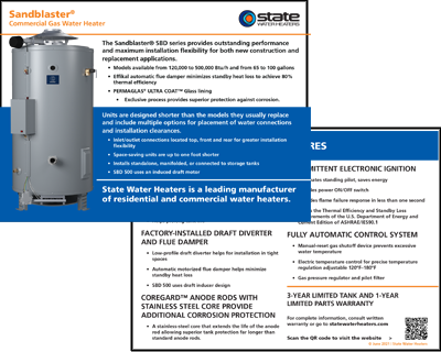 Sandblaster® SBD Multi Flue Standard Draft Gas Water Heater | State  University